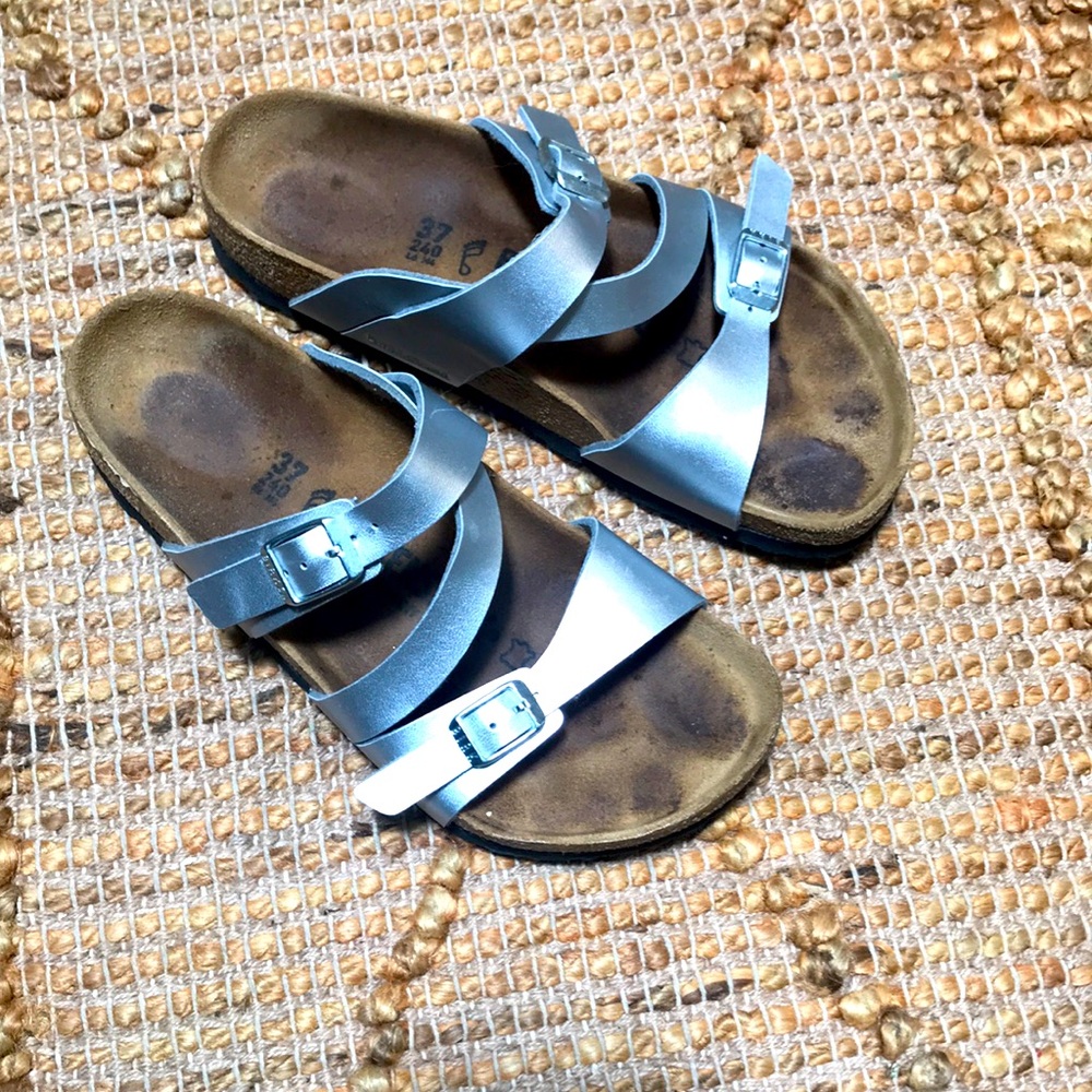 Women’s Birkenstock Sandal, Silver, Size 37